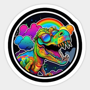 Colorful Dinosaurs Sticker UV Colors #1 Sticker